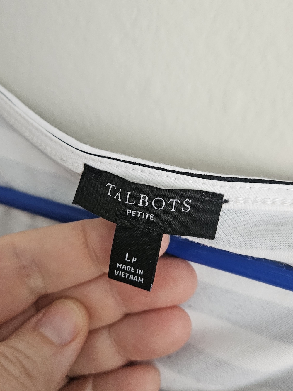 Talbots Black and White Striped Long Sleeve Scoop Neck Top Size L - Picture 4 of 5